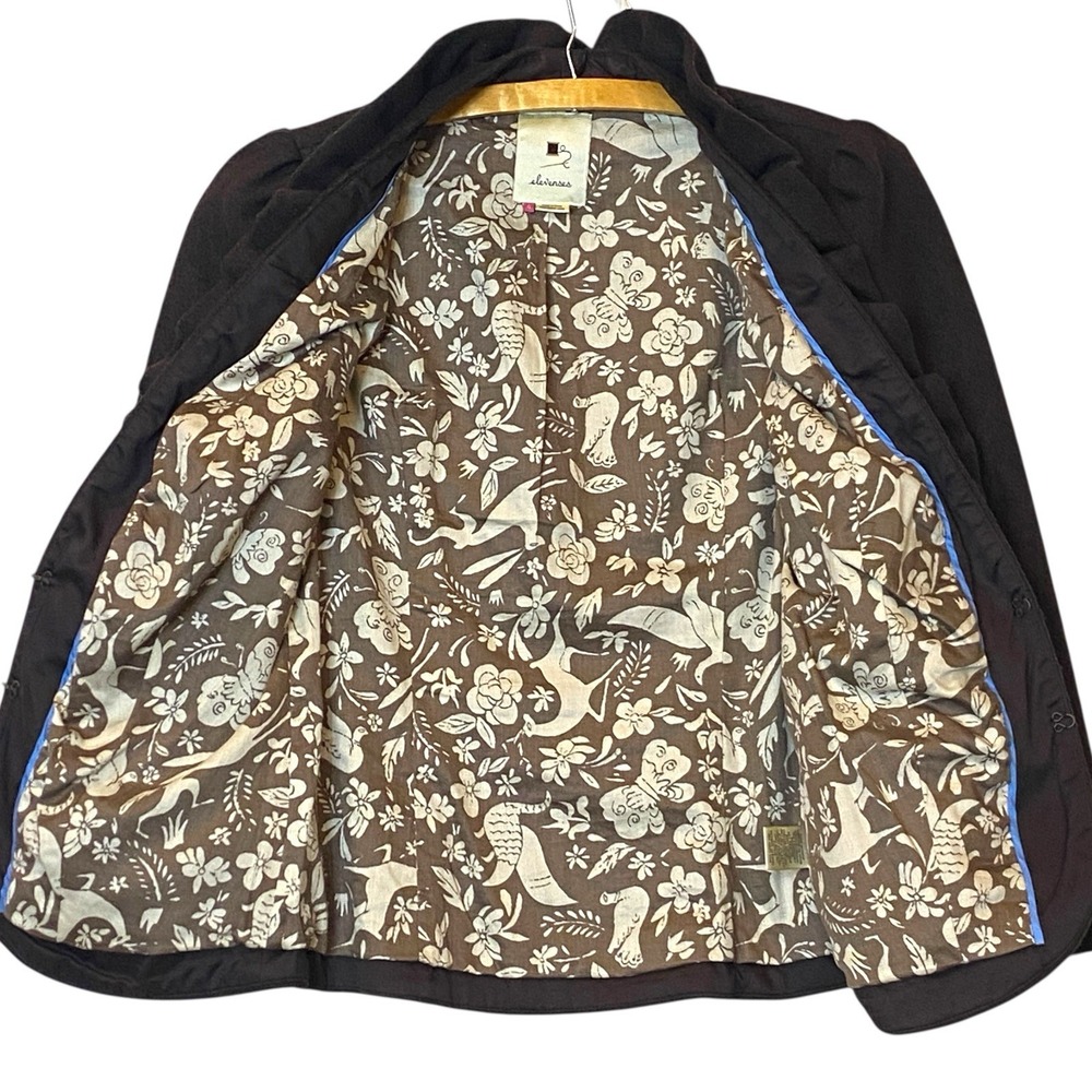 elevenses Dark Brown Ruffle-Trim Open Blazer - Picture 4 of 12